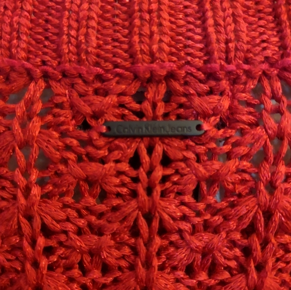 Calvin Klein Jeans Red Chunky Cable Knit Sweater - Picture 10 of 12